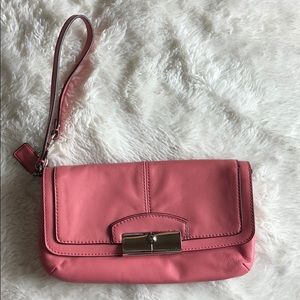Pink coach wristlet